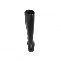 Woman's boot in black leather with zipper and feet lining in fur heel 3 - Available sizes:  32, 34, 35, 42, 43