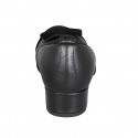 Décolleté da donna con plantare estraibile, fiocco e puntale in pelle e camoscio nero tacco 3 - Misure disponibili: 42