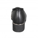 Escarpin pour femmes avec semelle amovible, arc et bout droit en cuir noir talon compensé 4 - Pointures disponibles:  42