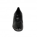 Decolté da donna con plantare estraibile in vernice e pelle nera zeppa 4 - Misure disponibili: 34, 43