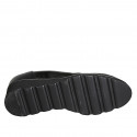 Decolté da donna con plantare estraibile in vernice e pelle nera zeppa 4 - Misure disponibili: 34, 43