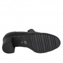 Zapato cerrado para mujer con elastico, cremallera y plantilla extraible en piel negra tacon 6 - Tallas disponibles:  43