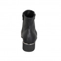 Bottines pour femmes en cuir noir avec fermetures éclair et semelle amovible talon compensé 4 - Pointures disponibles:  33, 42, 43