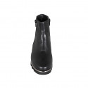 Bottines pour femmes en cuir noir avec fermetures éclair et semelle amovible talon compensé 4 - Pointures disponibles:  33, 42, 43