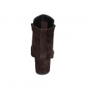 Woman's ankle boot with removable insole and zippers in brown suede heel 6 - Available sizes:  32, 43, 44, 45