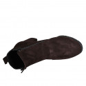 Woman's ankle boot with removable insole and zippers in brown suede heel 6 - Available sizes:  32, 43, 44, 45