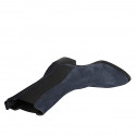 Botines tejanos altos para mujer en gamuza azul con elasticos tacon 4 - Tallas disponibles:  43