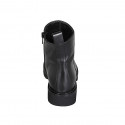 Bottines pour femmes en cuir noir avec fermeture éclair avec talon 3 - Pointures disponibles:  32, 35, 45
