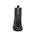 Bottines pour femmes en cuir noir avec fermeture éclair avec talon 3 - Pointures disponibles:  32, 35, 45