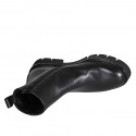 Bottines pour femmes en cuir noir avec fermeture éclair avec talon 3 - Pointures disponibles:  32, 35, 45