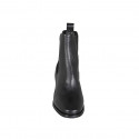 Woman's ankle boot with elastic bands in black leather with heel 4 - Available sizes:  32, 42, 45