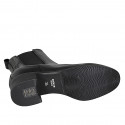 Bottines pour femmes avec elastiques en cuir noir avec talon 4 - Pointures disponibles:  32, 42, 45