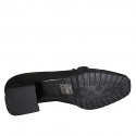 Mocassin pour femmes avec accessoire en daim noir talon 4 - Pointures disponibles:  33, 34, 42, 44, 45