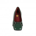 Decolté da donna con accessorio in vernice verde tacco 5 - Misure disponibili: 42