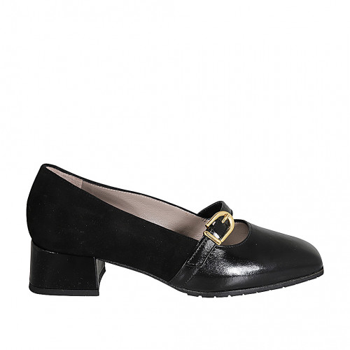 Woman's Mary Jane in black suede and...