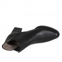 Woman's pointy ankle boot with elastic bands in black leather heel 7 - Available sizes:  46