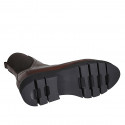 Bottines avec élastiques pour femmes en cuir marron talon 3 - Pointures disponibles:  44, 45