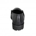 Mocasin pour femmes en cuir noir avec accessoire et talon 3 - Pointures disponibles:  32, 33