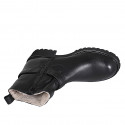 Bottines pour femmes en cuir noir avec fermeture éclair et boucle talon 5 - Pointures disponibles:  33, 42, 43, 45