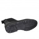 Woman's ankle boot in black leather with elastic bands heel 3 - Available sizes:  35