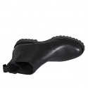 Woman's ankle boot in black leather with elastic bands heel 3 - Available sizes:  35
