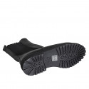 Woman's ankle boot with zipper and elastic band in black leather heel 3 - Available sizes:  33