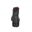 Woman's laced ankle boot with zipper and Brogue wingtip in black leather with heel 3 - Available sizes:  32, 33, 45