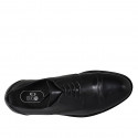 Scarpa stringata derby da uomo in pelle nera con puntale ed elastici - Misure disponibili: 36, 37, 38, 46, 47, 48, 49, 50, 51