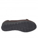 Ballerine avec accessoire pour femmes en cuir marron talon compensé 4 - Pointures disponibles:  32, 42, 44