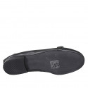 Mocassin pour femmes avec accessoire en cuir noir et cuir de veau avec fourrure rayée blanc et noir talon 2 - Pointures disponibles:  32, 33, 42, 43