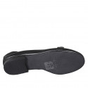 Mocassin pour femmes avec accessoire en cuir noir et cuir de veau avec fourrure rayée cognac et noir talon 2 - Pointures disponibles:  32, 33