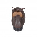 Woman's ballerina with captoe and bow in brown leather heel 2 - Available sizes:  44