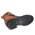 Stivaletto stringato da donna con cerniera e fibbie in pelle cuoio tacco 5 - Misure disponibili: 42, 43, 45