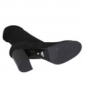 Woman's ankle boot in black elastic material and suede with zipper heel 8 - Available sizes:  33, 44, 45