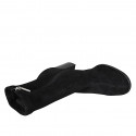 Woman's ankle boot in black elastic material and suede with zipper heel 8 - Available sizes:  33, 44, 45