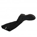 Woman's knee-high boot in black suede and elastic material with zipper heel 3 - Available sizes:  32, 34
