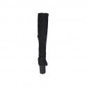 Woman's boot in black suede and elastic material with half zipper heel 8 - Available sizes:  32, 33, 42, 43, 44