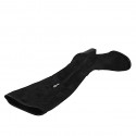 Bota para mujer en material elastico y gamuza negra con media cremallera tacon 8 - Tallas disponibles:  32, 33, 42, 43, 44