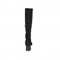 Stivale da donna con mezza cerniera in camoscio ed elasticizzato nero tacco 5 - Misure disponibili: 32, 33, 34, 42, 44