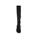 Stivale da donna con mezza cerniera in camoscio ed elasticizzato nero tacco 5 - Misure disponibili: 32, 33, 34, 42, 44