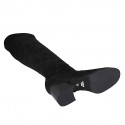 Stivale da donna con mezza cerniera in camoscio ed elasticizzato nero tacco 5 - Misure disponibili: 32, 33, 34, 42, 44