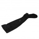 Botas sobre la rodilla para mujer en gamuza y material elastico negro con media cremallera tacon 5 - Tallas disponibles:  33, 34, 43
