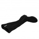 Woman's boot with zipper in black suede and elastic material heel 3 - Available sizes:  32, 44