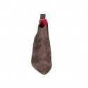 Woman's pointy ankle boot with elastic bands in brown suede heel 6 - Available sizes:  35, 43, 44, 45