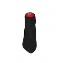 Bottines a bout pointu pour femmes avec fermeture éclair en daim et velours noir talon 6 - Pointures disponibles:  33, 34, 35, 43, 44, 45