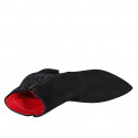 Bottines a bout pointu pour femmes avec fermeture éclair en daim et velours noir talon 6 - Pointures disponibles:  33, 34, 35, 43, 44, 45