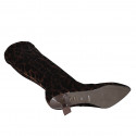 Woman's pointy boot in spotted elastic velvet heel 6 - Available sizes:  32, 34
