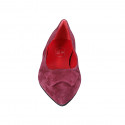 ﻿Escarpin pour femmes à bout pointu en daim bordeaux avec accessoire talon 2 - Pointures disponibles:  43