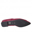 ﻿Escarpin pour femmes à bout pointu en daim bordeaux avec accessoire talon 2 - Pointures disponibles:  43