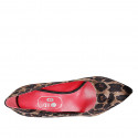 Décolleté da donna in velluto maculato marrone tacco 7 - Misure disponibili: 35